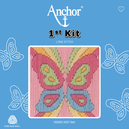 Anchor 1st Kit - Schmetterling Beth - Langstich Stickpackung