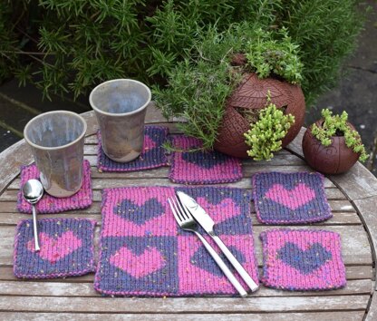 Heart Coasters and Table Mat