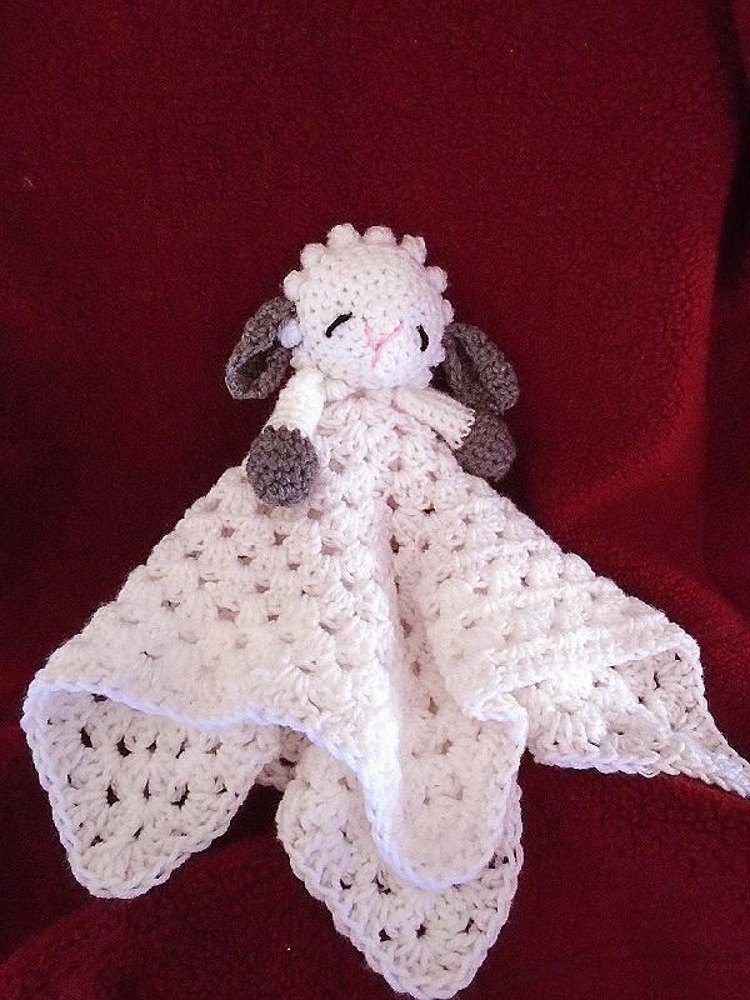 Lovey for Baby. Darling little lamb with super soft crocheted blanket – the  Enchanted Rose Emporium