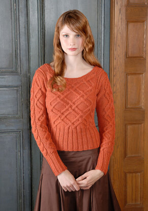 Woman's Aran Sweater in Blue Sky Fibers Worsted Hand Dyes - Downloadable PDF