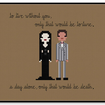 Gomez and Morticia In Love - PDF Cross Stitch Pattern