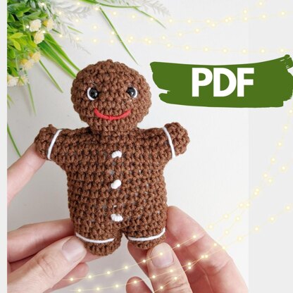 Gingerbread Man NO SEW crochet pattern