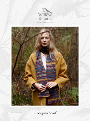 "Georgina Scarf" - Scarf Knitting Pattern For Women in Willow & Lark Woodland