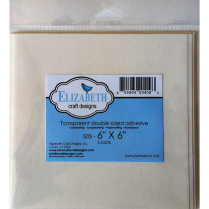 Elizabeth Craft Designs Elizabeth Craft Clear Double-Sided Adhesive Sheets 5/Pkg - 6"X6"