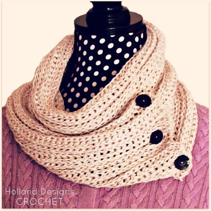 Knit-Look Crocheted Cowl Scarf