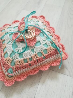 Boho wedding ring pillow