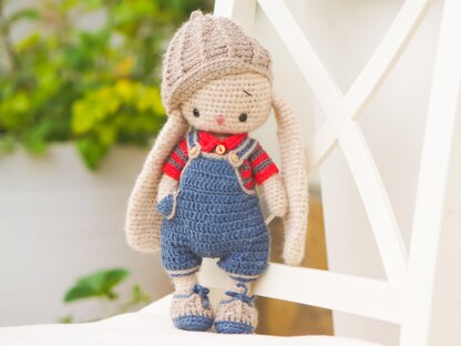 Crochet Pattern Doll clothes - Outfit Cute Little Boy for bunny toy