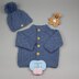 Thomas Baby Cardigan, Hat & Booties knitting pattern to fit 16" chest.