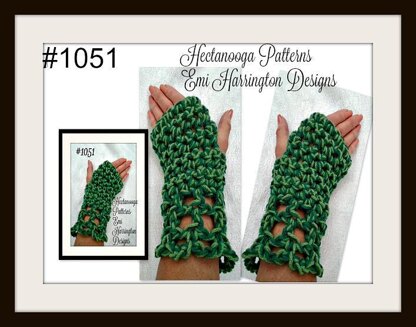 1051-Green Fingerless Gloves