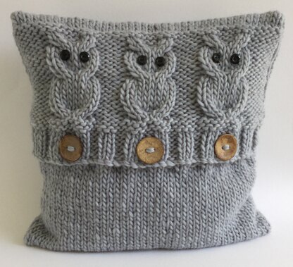3 Wise Owls superchunky cushion cover