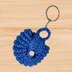 Blue crochet bag keychain