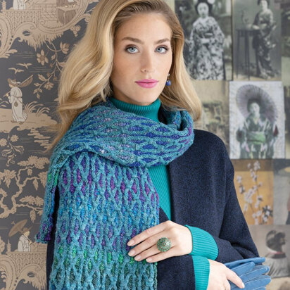 Noro 1712 Two-Color Cabled Scarf PDF