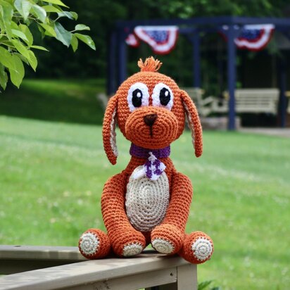 Go Dog Tag Orange Dog Amigurumi