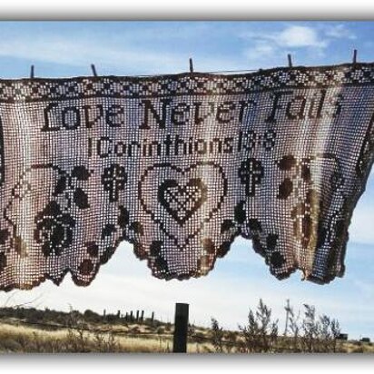 Love Never Fails Prayer Shawl - Filet Crochet Pattern & Charts