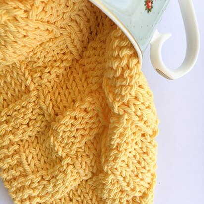 Chunky Basketweave Dishcloth - knitting pattern