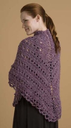 Easy Triangle Shawl in Lion Brand Homespun - 60301