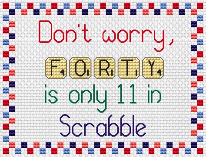 Scrabble 40 Cross Stitch PDF Pattern