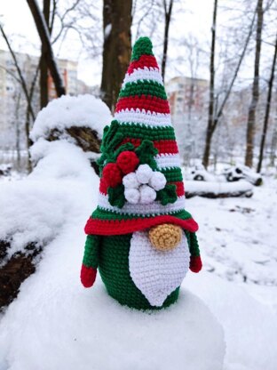 Christmas gnome, Crochet gnome amigurumi pattern, gnome santa, Crochet PDF pattern (English_US terms)