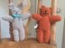 Soft toy cat and rabbit with optional dress