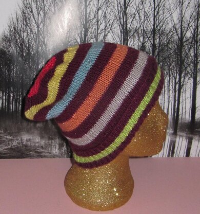 Silk Stripe Slouch Hat