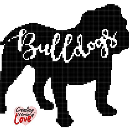 Bull Dog Silhouette Stitch GRaphgan
