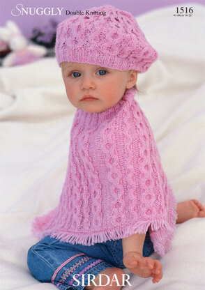 Poncho and Beret in Sirdar Snuggly DK 50g - 1516 - Downloadable PDF