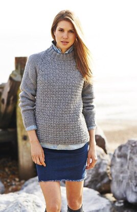 Ladies' Raglan Sweater in Stylecraft Life Aran - 9019