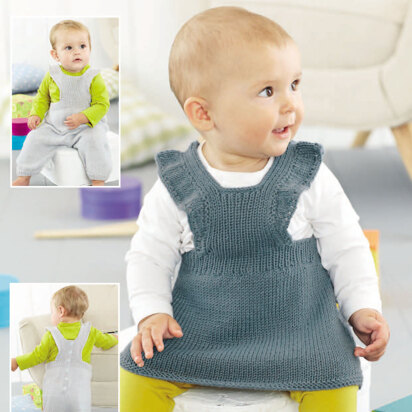 Pinafore Dress & Dungarees in Sirdar Snuggly Baby Bamboo DK - 4888 - Downloadable PDF