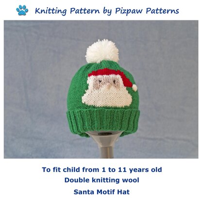 Santa Motif Hat - knitting pattern