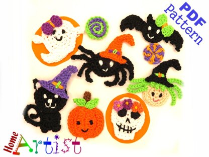 Halloween Set Crochet Applique