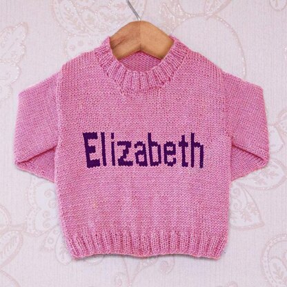 Intarsia - Elizabeth Moniker Chart - Childrens Sweater