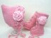 Knit Pattern Baby Bonnet Baby Shoes by Elena Mitchell