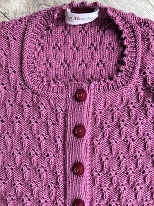 Textured Cardigan with Eyelet Patterning