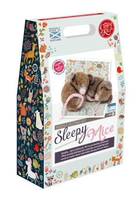 The Crafty Kit Company Sleepy Mice Needle Felting Kit - 190 x 290 x 94mm