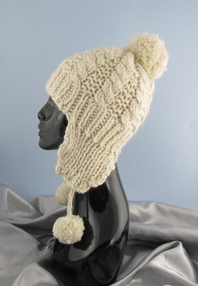 Big Bobble Superfast Cable Trapper Beanie Hat