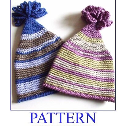 Crochet Hat Pixie POM POM