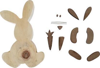 Foundations Decor Interchangeable "O" Wood Shape - Easter Bunny, 5.25"X7.75"