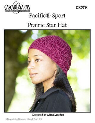 Prarie Star Hat in Cascade Yarns Pacific Sport - DK579 - Downloadable PDF