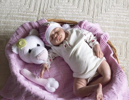 Girl Baby Bear Toy Blanket