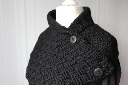 Shawl collar with a basket pattern