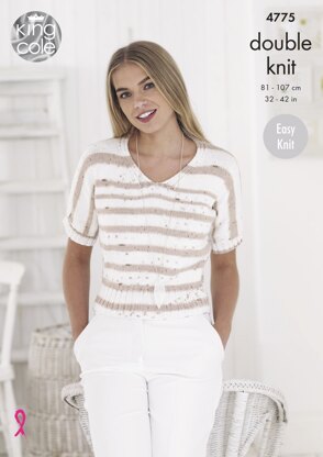 Ladies Tops in King Cole Cottonsoft Crush DK - 4775 - Downloadable PDF