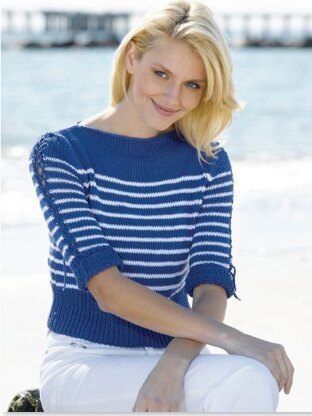 Nautical Boatneck Pullover in Tahki Yarns Cotton Classic