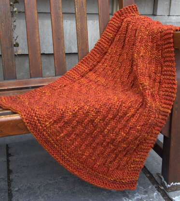 Vertical Lines Throw in Plymouth Yarn Encore Mega Colorspun - F663 - Downloadable PDF