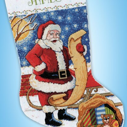 Design Works Santa's List Stocking Counted Cross Stitch Kit