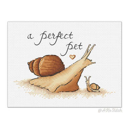 Snail "Perfect Pet" Cross Stitch PDF Pattern