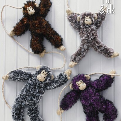 Luxury Fur Chimpanzees in King Cole Luxury Fur and Pricewise DK - 9125 - Downloadable PDF
