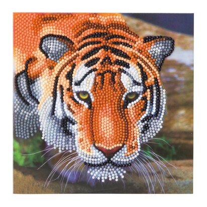 18 x 18 cm Crystal Art Diamond Painting-Kartenset „Tiger“