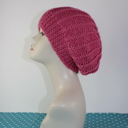 Simple Aran Fishermans Rib Slouch Hat