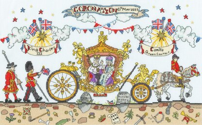 Bothy Threads Cut Thru' Coronation Carriage Cross Stitch Kit - 39 x 24cm