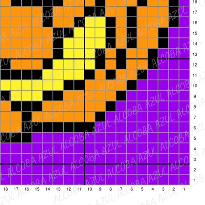 Pumpkin Halloween Cushion Diagonal Crochet Mini C2C Pattern Trick or Treat Graph